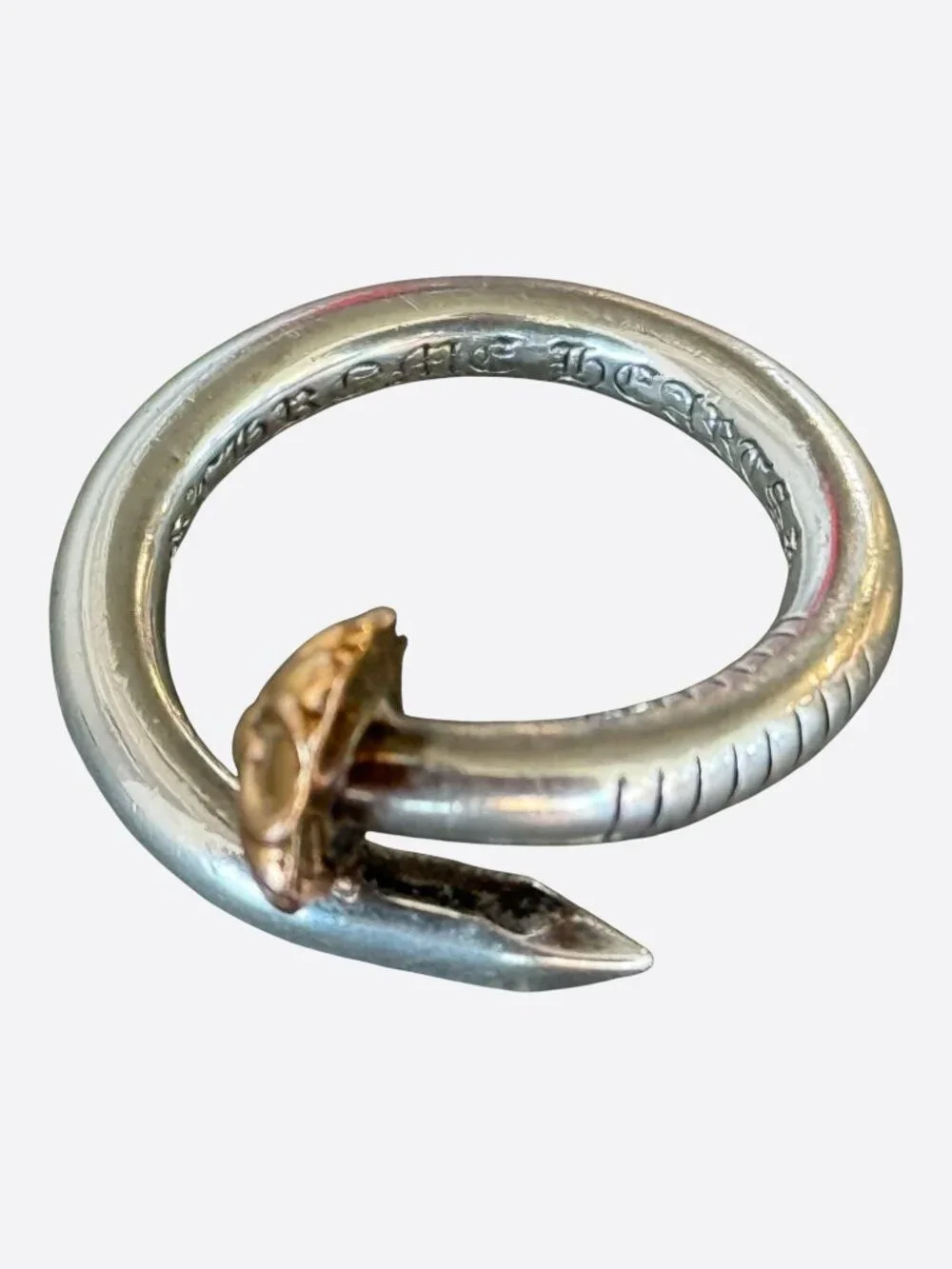 Chrome Hearts Silver & Gold Nail Ring - Picture 4 of 4